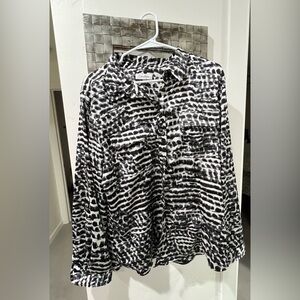 CALVIN KLEIN Long Sleeve Bottom Down Blouse